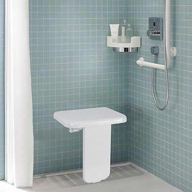 ABS Folding Shower Seat Wall-Mounted, Slip-Resistant Bathroom Bench 440 lb Capacity