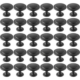 30-Pack Cabinet Knobs, Round Single-Hole Drawer Knobs with Screws
