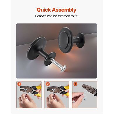 30-Pack Cabinet Knobs, Round Single-Hole Drawer Knobs with Screws