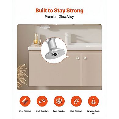 25-Pack Cabinet Knobs in Zinc Alloy for Kitchen, Bathroom, and Bedroom