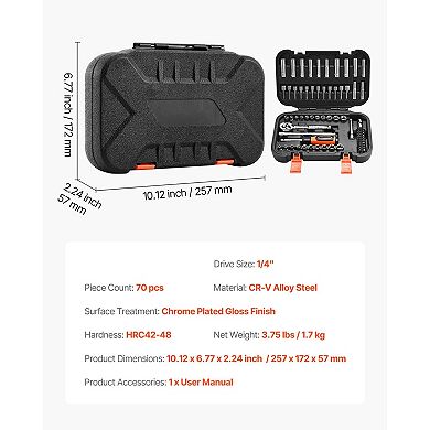 CR-V Alloy Socket Set with Ratchet Drop-Resistant Case for Home Use