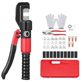 Hydraulic Cable Crimper Kit with 6T Pump and 9 Dies for Automotive and Electrical Use
