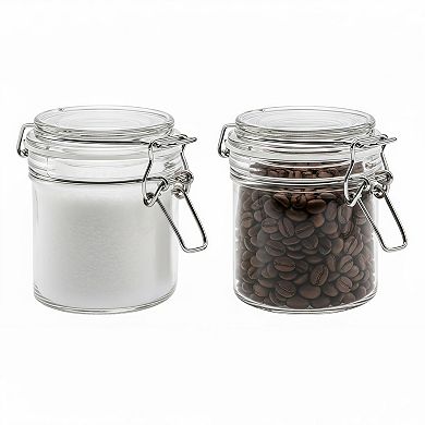 2 Pack Glass Lock Lid Storage Jars