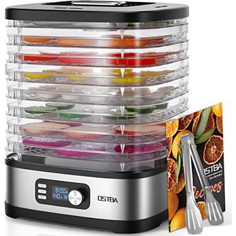 OSTBA 8-Tray Food Dehydrator, 72H Timer & Temp Control up to 158℉, Includes 8 Mesh Sheets