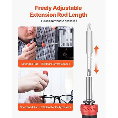 13-Piece Screwdriver Set for Furniture Assembly and Electronics with Magnetic Tip