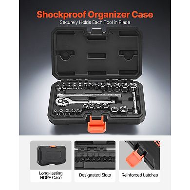 CR-V Alloy Socket Set Ratchet 6-Point Tool Kit for Home and Garage