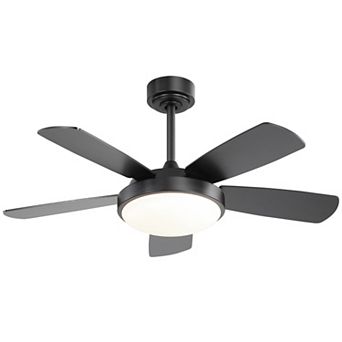 42 Inch Ceiling Fan with 22W LED Light and Remote Control MDF Blades Reversible DC Motor