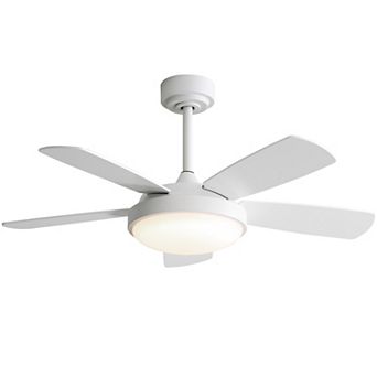 42 Inch Ceiling Fan with 22W LED Light and Remote Control MDF Blades Reversible DC Motor