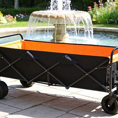 WOW PIONEER Compact Folding Utility Cart with Brakes for Outdoor and Indoor Use