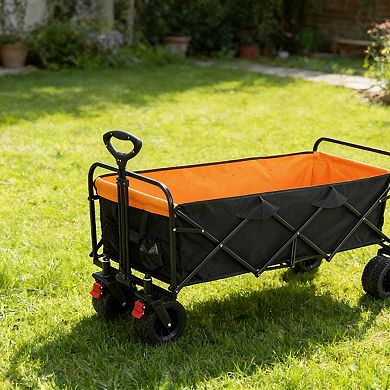 WOW PIONEER Compact Folding Utility Cart with Brakes for Outdoor and Indoor Use