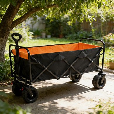 WOW PIONEER Compact Folding Utility Cart with Brakes for Outdoor and Indoor Use