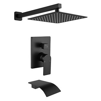Wall Mounted Trim Kit Shower Faucet Set Tub Shower System With Tub Spout with Rough in Valve