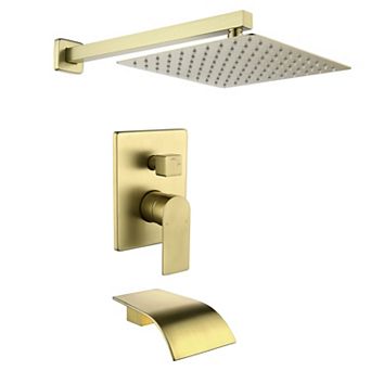 Wall Mounted Trim Kit Shower Faucet Set Tub Shower System With Tub Spout with Rough in Valve