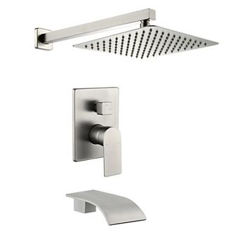 Wall Mounted Trim Kit Shower Faucet Set Tub Shower System With Tub Spout with Rough in Valve