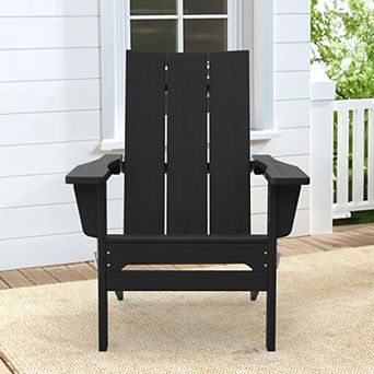 Folding Adirondack Chair Outdoor All-Weather Patio Chair with Wide Seat for Garden Porch