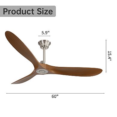 60 Inch Outdoor Ceiling Fan, 3 ABS Blade with Smart APP Control