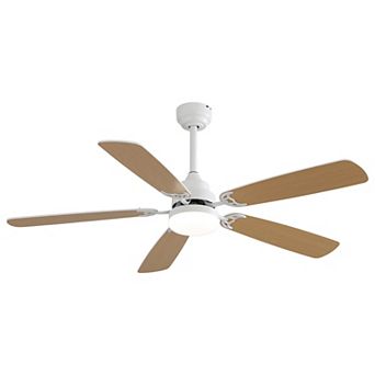 52" Ceiling Fan With 6 Speed Wind 5 Blades Remote Control Reversible DC Motor With LED Light