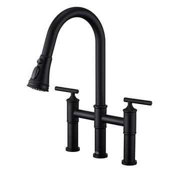 3-Hole Pull Down 2-Handle Kitchen Faucet With 360 Swivel Spout