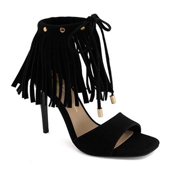 Andrea Women's Stiletto Sandals with Fringe detail 95284-3898222