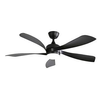 52 Inch Lighted Ceiling Fan With 3 Color Dimmable 5 ABS Blades Remote Control