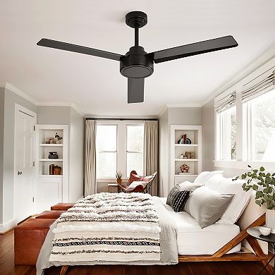 3 ABS Blades Farmhouse 52" Ceiling Fan with Remote Control 6-speed Reversible DC Motor