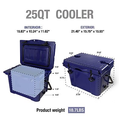 WOW PIONEER Portable Insulated Hard Cooler with Multiple Outdoor Accessories