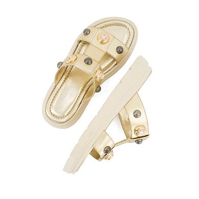 Andrea Women's Platform T-strap Sandals 91012-3909829