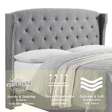 Modern Linen Bed Frame With Headboard