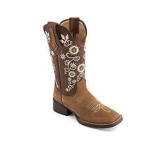 Forastero Women's Authentic Leather Flowers Embroidery Western Boots 93659