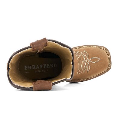 Forastero Women's Authentic Leather Flowers Embroidery Western Boots 93659