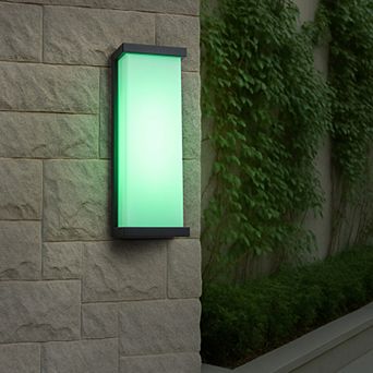 H20" Smart RGB Outdoor Wall Light Modern Large Integrated LED Wall Sconce with Remote and App Contro