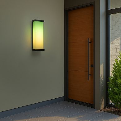 H20" Smart RGB Outdoor Wall Light Modern Large Integrated LED Wall Sconce with Remote and App Contro
