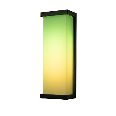 H20" Smart RGB Outdoor Wall Light Modern Large Integrated LED Wall Sconce with Remote and App Contro