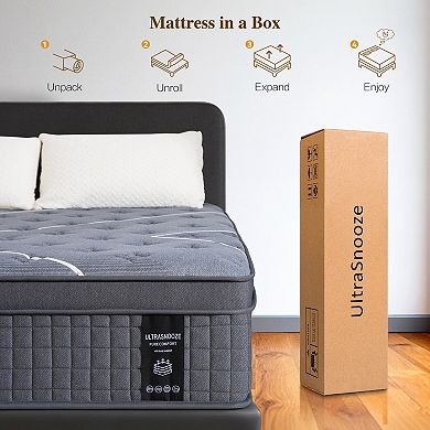 14 Inch Medium Firm Hybrid Memory Foam Mattress in a Box, Individual Pocket Spring, Motion Isolation