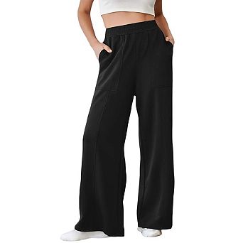 Wide Leg Sweatpants Women Baggy Lounge Casual Pajama Pants Jogger Sweat Pants with Pockets