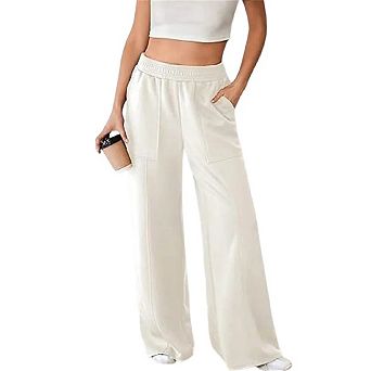 Wide Leg Sweatpants Women Baggy Lounge Casual Pajama Pants Jogger Sweat Pants with Pockets