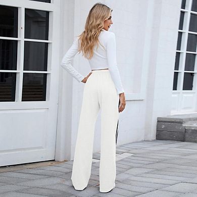 Women Baggy Wide Leg Drawstring Track Pants with Pockets