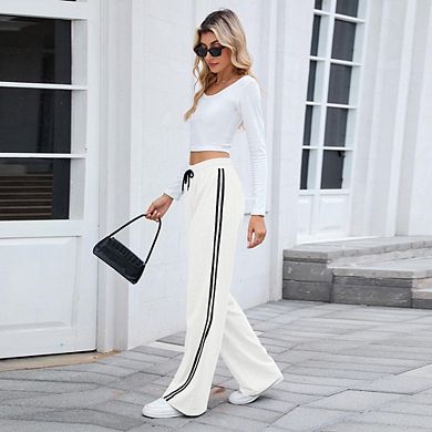 Women Baggy Wide Leg Drawstring Track Pants with Pockets