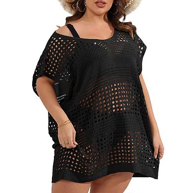 Women's Plus Size V-Neck Split Swimsuit Cover-Up Loose Bathing Suit