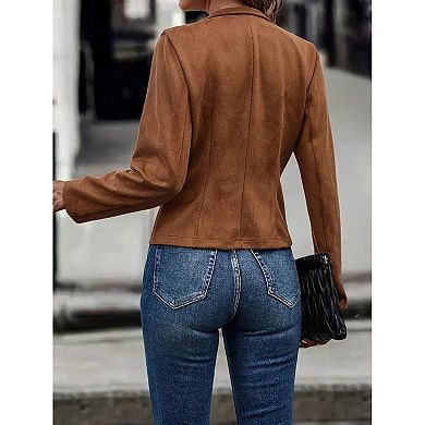 Women's Casual Cropped Stand Collar Jacket