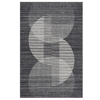 Washable Area Rug for Living Room, Modern Geometric Rug Soft Non Slip Bedroom Carpet