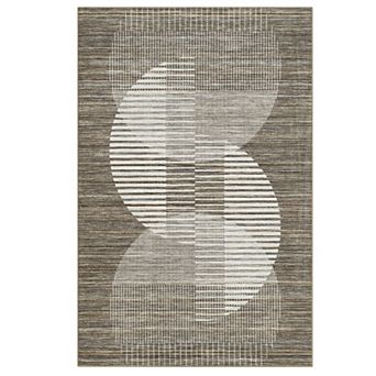 Washable Area Rug for Living Room, Modern Geometric Rug Soft Non Slip Bedroom Carpet