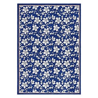 Washable Rug, Non Slip Boho Soft Bedroom Rug, Ultra Thin Colorful Flower Carpet for Dining Room