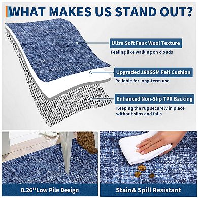 Washable Runner Rug Kitchen Rugs for Entryway Solid Bathroom Rugs Runner Modern Neutral Floor Mat