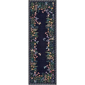 Boho Washable Floral Rugs for Bedroom Bathroom Rug Non Slip Washable, Soft Indoor