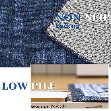 Large Dining Room Rugs Non-Slip Modern Bordered Floor Cover, Foldable Geometric Plaid Accent Rug