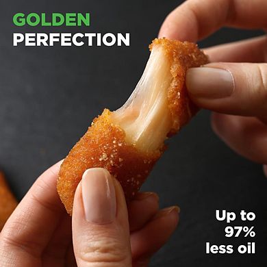 NutriChef 4.4QT Dual Basket Air Fryer with Customized Digital Display and Transparent Window