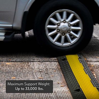 Pyle Cable Cover Ramps (PCBLCO105X2) - 3-Channel Cord Protector for Indoor/Outdoor Use (2-Pack)