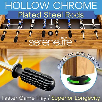 SereneLife 48'' Competition-Sized Foosball Table - Heavy Duty for Kids & Adults SLFSBLT75N