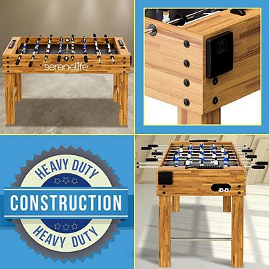 SereneLife 48'' Competition-Sized Foosball Table - Heavy Duty for Kids & Adults SLFSBLT75N